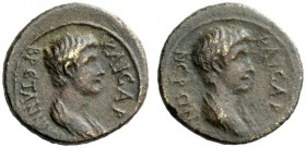 THE ROMAN EMPIRE 
 Claudius, 41-54 
 In name of Britannicus and Nero caesares . Bronze, Pergamum 50-54, Æ 3.05 g. Draped bust of Britannicus r. Rev....