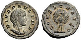 THE ROMAN EMPIRE 
 Diva Paulina, wife of Maximinus I 
 Denarius 235-238, AR 3.42 g. Veiled and draped bust r. Rev. Peacock in splendour standing fac...