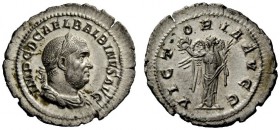 THE ROMAN EMPIRE 
 Balbinus, 22nd April – 29th July 238 
 Denarius April-June 238, AR 2.56 g. Laureate, draped and cuirassed bust r. Rev. Victory st...