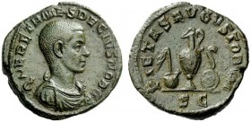 THE ROMAN EMPIRE 
 Herennius Etruscus caesar, 250 – 251 
 Sestertius 250-251, Æ 19.11 g. Bare-headed, draped and cuirassed bust r. Rev. Priestly emb...