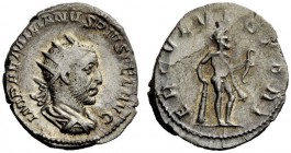 THE ROMAN EMPIRE 
 Aemilian, 253 
 Antoninianus 253, AR 4.40 g. Radiate, draped and cuirassed bust r. Rev. Hercules standing r. leaning on club, hol...