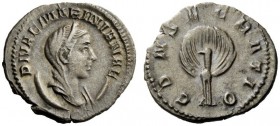 THE ROMAN EMPIRE 
 Diva Mariniana, wife of Valerian I 
 Antoninianus, Viminacium 256-257, AR 3.53 g. Veiled and draped bust r. on crescent. Rev. Pea...