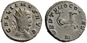 THE ROMAN EMPIRE 
 Gallienus, 253 – 268 
 Antoninianus 253-260, billion 3.44 g. Radiate head r. Rev. Hippocamp r. C 667. RIC 245 var.
 Good extreme...