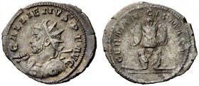 THE ROMAN EMPIRE 
 Gallienus, 253 – 268 
 Antoninianus, Lugdunum 258-259, billion 3.54 g. Radiate and cuirassed bust l., holding shield and spear. R...