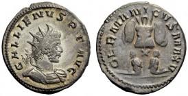 THE ROMAN EMPIRE 
 Gallienus, 253 – 268 
 Antoninianus, Lugdunum 258-259, billion 4.32 g. Radiate and cuirassed bust l., holding shield and spear. R...