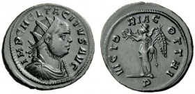 THE ROMAN EMPIRE 
 Tacitus, 275-276 
 Antoninianus, Ticinum 275-276, billion 4.16 g. Radiate, draped and cuirassed bust r. Rev. Victory standing l.,...