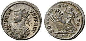 THE ROMAN EMPIRE 
 Probus, 276 – 282 
 Antoninianus 276-282, billion 3.84 g. Radiate, draped and cuirassed bust l., wearing imperial mantle, holding...