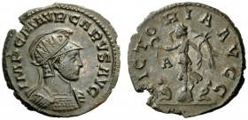 THE ROMAN EMPIRE 
 Carus, 282-283 
 Antoninianus, Lugdunum 282-283, billion 3.34 g. Radiate, helmeted and cuirassed bust r. Rev. Victory standing l....