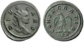 THE ROMAN EMPIRE 
 Carus, 282-283 
 Divus Carus . Antoninianus after 283, billion 4.17 g. Radiate head r. Rev. Eagle standing facing with open wings...