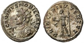 THE ROMAN EMPIRE 
 Carinus caesar, 282 – 283 
 Antoninianus, Lugdunum 283-284, billion 3.97 g. Radiate and cuirassed bust l., holding transverse spe...