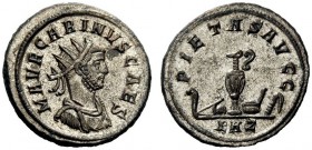 THE ROMAN EMPIRE 
 Carinus caesar, 282 – 283 
 Antoninianus, Lugdunum 282-283, billon 4.64 g. Radiate, draped and cuirassed bust r. Rev. Pontifical ...