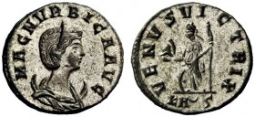 THE ROMAN EMPIRE 
 Magna Urbica, Wife of Carinus 
 Antoninianus or double-denarius, Ticinum 283-285, billon 3.37 g. Diademed and draped bust r. on c...