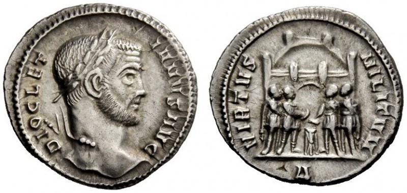 THE ROMAN EMPIRE 
 Diocletian, 284 – 305 
 Argenteus circa 295-297, AR 3.26 g....