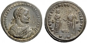 THE ROMAN EMPIRE 
 Diocletian, 284 – 305 
 Follis, Treveri 305-307, Æ 9.69 g. Laureate bust r., wearing consular robes. Rev. Providentia standing r....