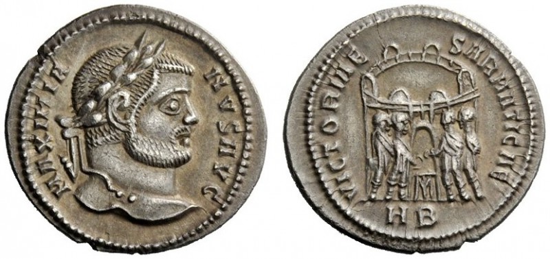 THE ROMAN EMPIRE 
 Maximianus Herculeus, 286 – 305 
 Argenteus 296, AR 2.87 g....