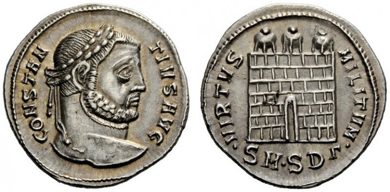 THE ROMAN EMPIRE 
 Constantius Chlorus as augustus, 305 – 306 
 Argenteus, Ser...