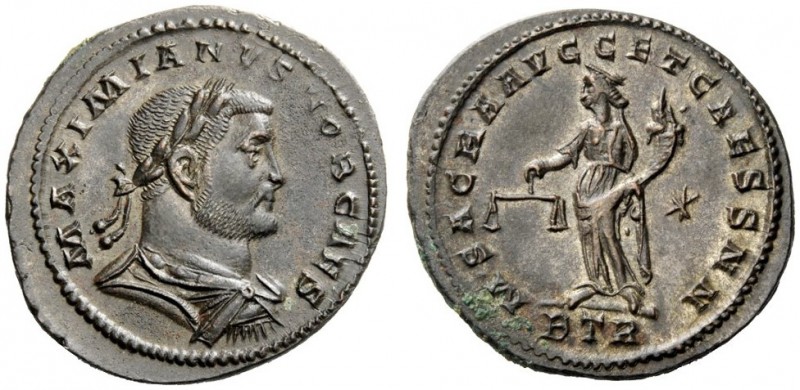 THE ROMAN EMPIRE 
 Galerius Maximianus caesar, 293 – 305 
 Follis, Treveri 300...