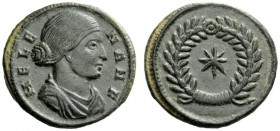 THE ROMAN EMPIRE 
 Helena, mother of Constantine I 
 Æ 3, Thessalonica 318-319, 3.24 g. Draped bust r. Rev. Star within wreath. C 14. RIC 48.
 Scar...