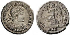 THE ROMAN EMPIRE 
 Constantine II caesar, 317 – 337 
 Siliqua, Siscia 326-327, AR 3.43 g. Laureate and cuirassed bust r. Rev. Victory advancing l., ...