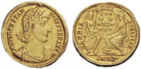 THE ROMAN EMPIRE 
 Constantius II as augustus, 337 – 361 
 Solidus, Nicomedia Spring 340-March 351, AV 4.45 g. Diademed, draped and cuirassed bust r...