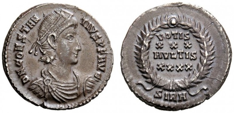 THE ROMAN EMPIRE 
 Constantius II as augustus, 337 – 361 
 Siliqua, Sirmium 35...