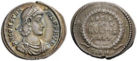 THE ROMAN EMPIRE 
 Constantius II as augustus, 337 – 361 
 Siliqua, Sirmium 351-355, AR 2.16 g. Diademed, draped and cuirassed bust r. Rev. Legend w...