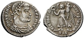 THE ROMAN EMPIRE 
 Vetrianio, March – December 350 
 Siliqua, Siscia 350, AR 3.13 g. Diademed, draped and cuirassed bust r. Rev. Victory standing l....