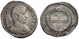 THE ROMAN EMPIRE 
 Julian II caesar, 355 – 361 
 Siliqua, Arles 355-360, AR 1.87 g. Draped and cuirassed bust r. Rev. Legend within wreath. C 154. R...