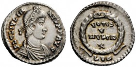 THE ROMAN EMPIRE 
 Julian II augustus, 360 – 363 
 Siliqua, Lugdunum 360-363, AR 1.99 g. Diademed, draped and cuirassed bust r. Rev. Legend within w...