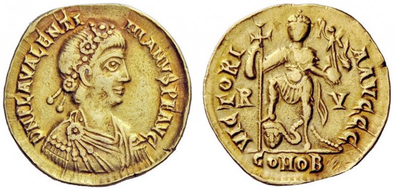 THE ROMAN EMPIRE 
 Valentinian III, 425 – 455 
 Solidus, Ravenna 426–430, AV 4...