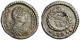 THE ROMAN EMPIRE 
 Unattributed Germanic Tribes 
 Siliqua mid-to late 4th century, AR 2.10 g. Pearl-diademed, draped and cuirassed bust r. Rev. Lege...