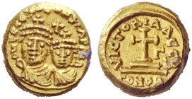 THE BYZANTINE EMPIRE 
 Constans II, September 641 – 15 July 678, with colleagues from 654 Constantinopolis 
 Solidus, Carthago 619-620, AV 4.52 g. F...