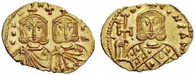 THE BYZANTINE EMPIRE 
 Constantine V and Leo III, 741-775 
 Solidus, Syracuse circa 751-775, AV 3.88 g. Facing busts of Constantine V on l., and Leo...