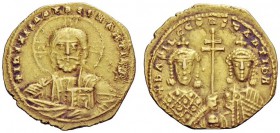 THE BYZANTINE EMPIRE 
 Basil II Bulgaroctonos, 976-1025 
 Histamenon nomisma 977-989, AV 4.12 g. Facing bust of Christ nimbate. Rev. Facing crowned ...