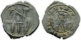 THE BYZANTINE EMPIRE 
 Andronicus II Palaelogulus, 1282 – 1328, with colleagues from 1295 
 Assarion 1294-1320 or later, Æ 2.25 g. Palaeologan monog...