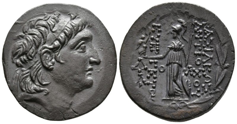 ANTIOCHOS VII. Tetradracma. 138-129 a.C. Reino Seleucida. A/ Cabeza de Antiochos...