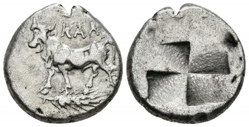 BITHYNIA, Kalchedon. Siglos. 340-320 a.C. A/ Toro estante a izquierda, bajo este...