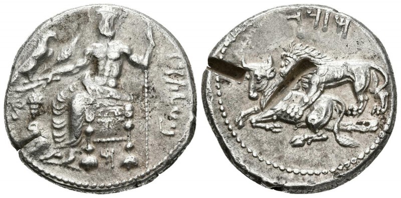 CILICIA, Tarsos. Estátera. 361-334 a.C. A/ Baaltars sedente a izquierda sostenie...