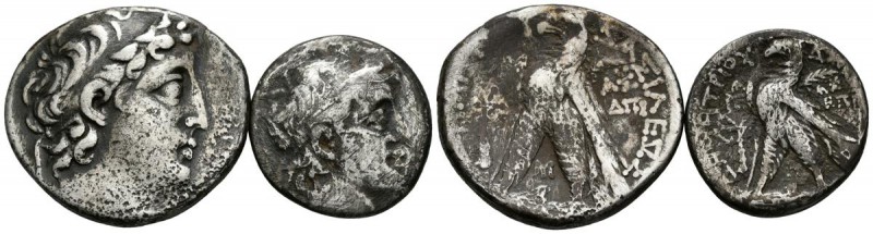 DEMETRIOS II NIKATOR. Didracma y Tetradracma. 129-125 a.C. Tiro. SC SC 2196.1a; ...