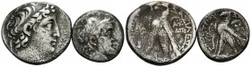 DEMETRIOS II NIKATOR. Didracma y Tetradracma. 129-125 a.C. Tiro. SC SC 2196.1a; HGC 9, 1125; DCA 232 y 2195.2c; HGC 9, 1122; DCA 230. Ar. 6,20g y Ar. ...
