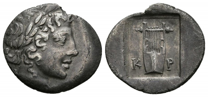 KRAGOS. Lycia. Dracma. 150-100 a.C. A/ Cabeza laureada de Apolo a derecha. R/ Li...