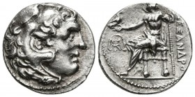CARIA, Mylasa. Alejandro III Magno. Dracma. 300-280 a.C. A/ Cabeza de Herakles con piel de león a derecha. R/ Zeus sedente a izquierda portando cetro ...