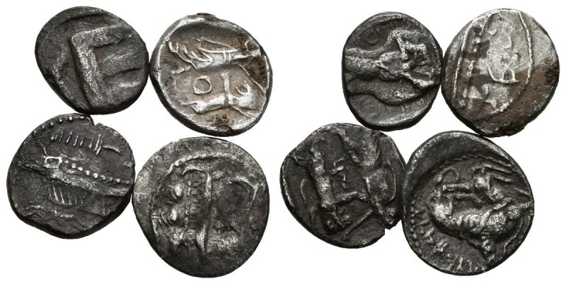 SIDON. Conjunto de 4 monedas. Sakon I. 1/16 Shekel. 425-401 a.C. (2) y Sakon II....