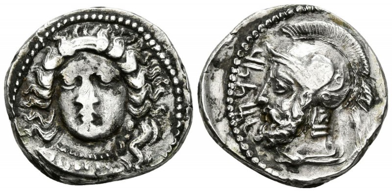 TARSOS. Pharnabazos. 380-373 a.C. A/ Cabeza de Arethusa ligeramente a izquierda ...