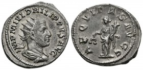 FILIPO I. Antoniniano. 244-247 d.C. Roma. A/ Busto radiado y drapeado con coraza a derecha. IMP M IVL PHILIPPVS AVG. R/ Aequitas estante a izquierda p...