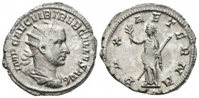 TREBONIANO GALO. Antoniniano. 251-253 d.C. Roma. A/ Busto radiado y drapeado con coraza a derecha. IMP C C VIB TREB GALLVS AVG. R/ Pax estante a izqui...
