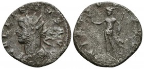 GALIENO. Antoniniano. 253-268 d.C. Roma. A/ Busto radiado a izquierda. GALLIENVS AVG. R/ Hércules estante a izquierda portando rama y clava con piel d...