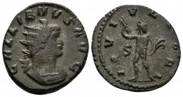 GALIENO. Antoniniano. 260-268 d.C. Roma. A/ Busto Radiado con coraza a derecha. GALLIENVS AVG. R/ Júpiter estante a izquierda preparándose para lanzar...