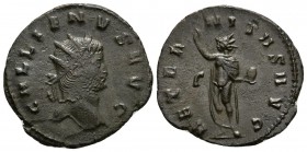 GALIENO. Antoniniano. 260-268 d.C. Roma. A/ Busto radiado a derecha. GALLIENVS AVG. R/ Sol estante a izquierda con mano levantada y portando globo, en...