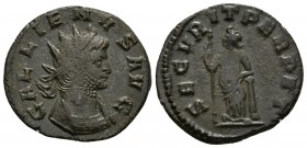 GALIENO. Antoniniano. 265-267 d.C. Roma. A/ Busto radiado a derecha. GALLIENVS AVG. R/ Securitas estante a izquierda portando cetro largo y reposando ...